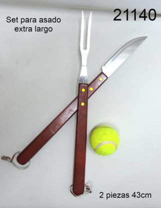 Imagen de SET P/ASADO MANGO MADERA. 2 PZAS 43CM 8.23